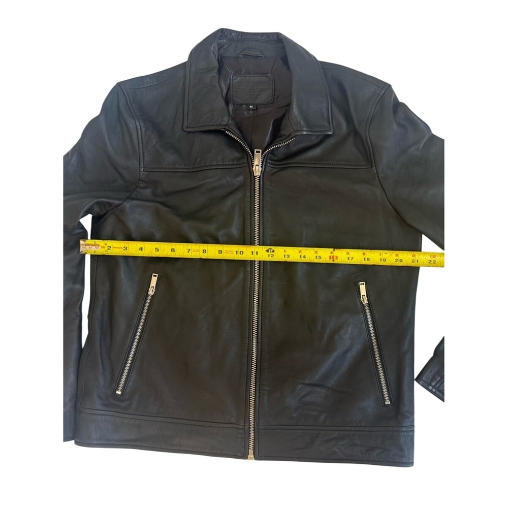 Bolongaro Trevor Mens Black Sheep Leather Biker Jacket Size M Full Zip